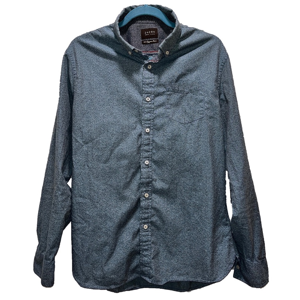 JACHS New York Blue Heather Egyptian Cotton, Button Down Shirt, Size L, Like New